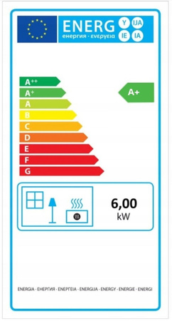 Piec wolnostojący stalowy 6kW na drewno (średnica wylotu spalin: 120mm) - spełnia anty-smogowy EkoProjekt 65882979