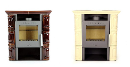 Piec kaflowy kominek koza 6kW (kolor: brown) - spełnia anty-smogowy EkoProjekt 48279115